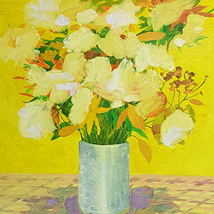 painting titled Flowers